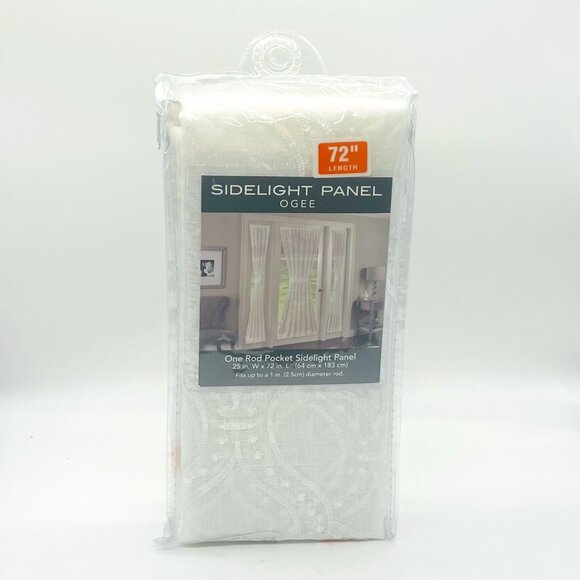 (1) Kensington Home Fashions Rod Pocket Sidelight OGEE  Panel - Picture 4 of 5